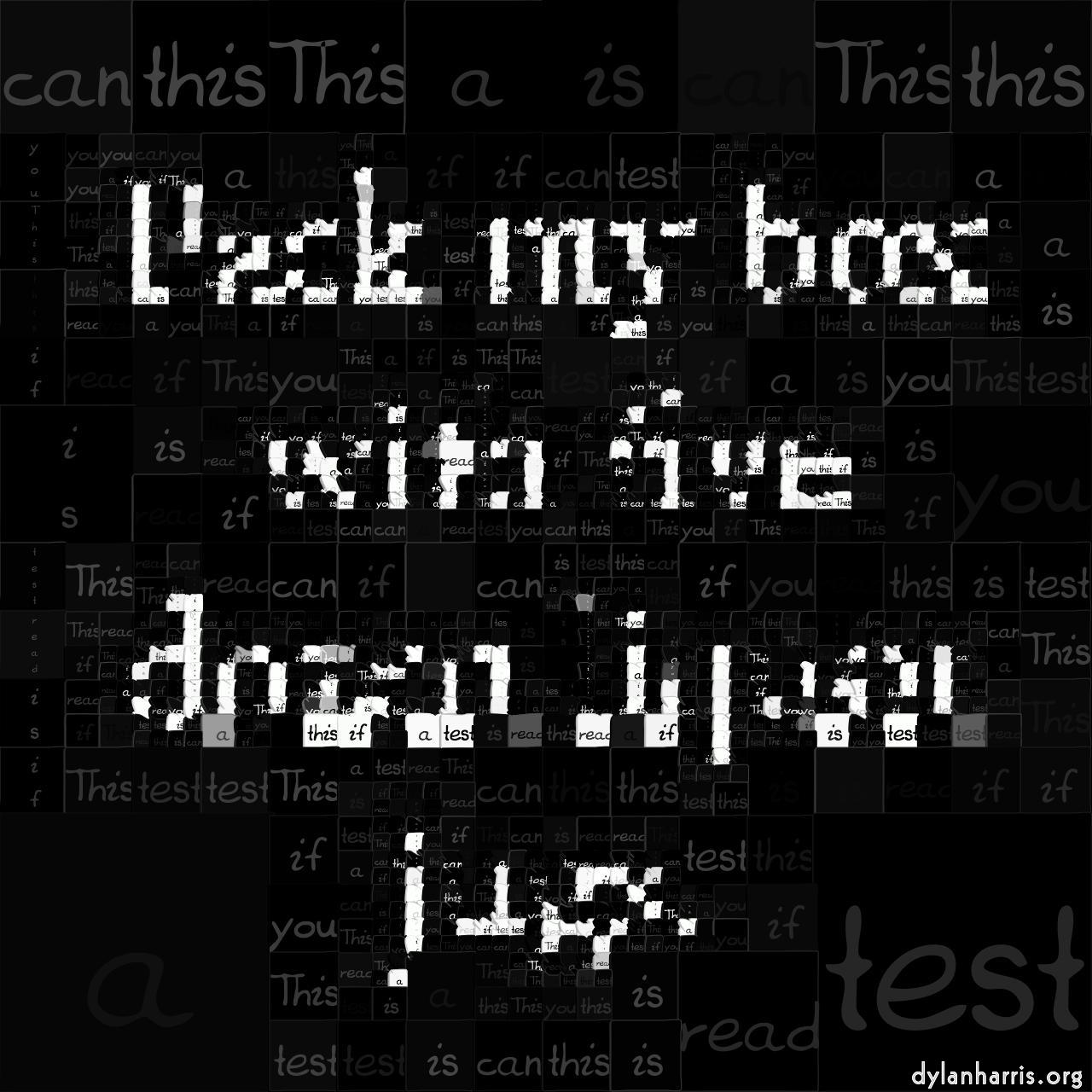 image: mosaic with text :: text with texture