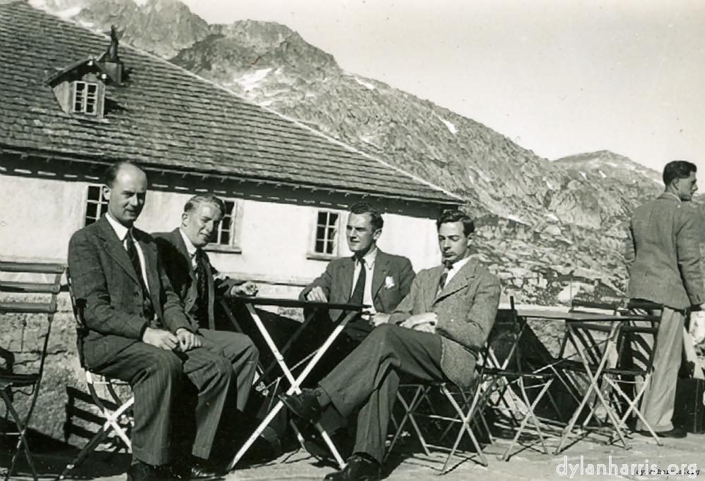 image: Ron, Phil, Ray and Self. On the terrace of the Monte Prosa Hotel.