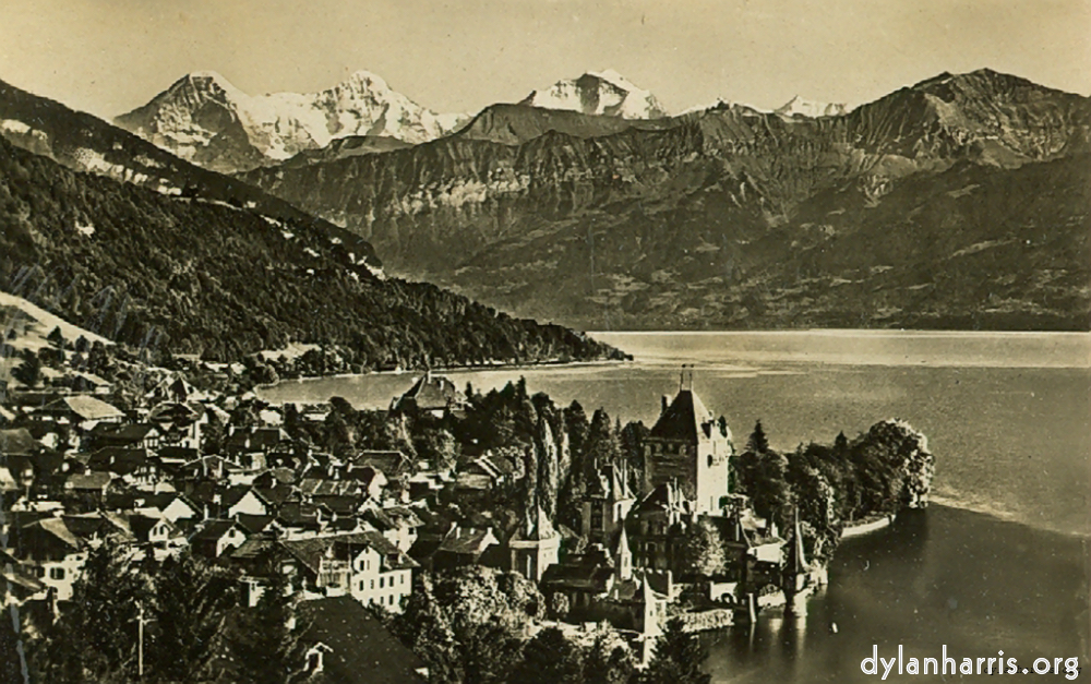 image: Postcard [[ Oberhofen with Eiger, Mënch & Jungfrau. ]]