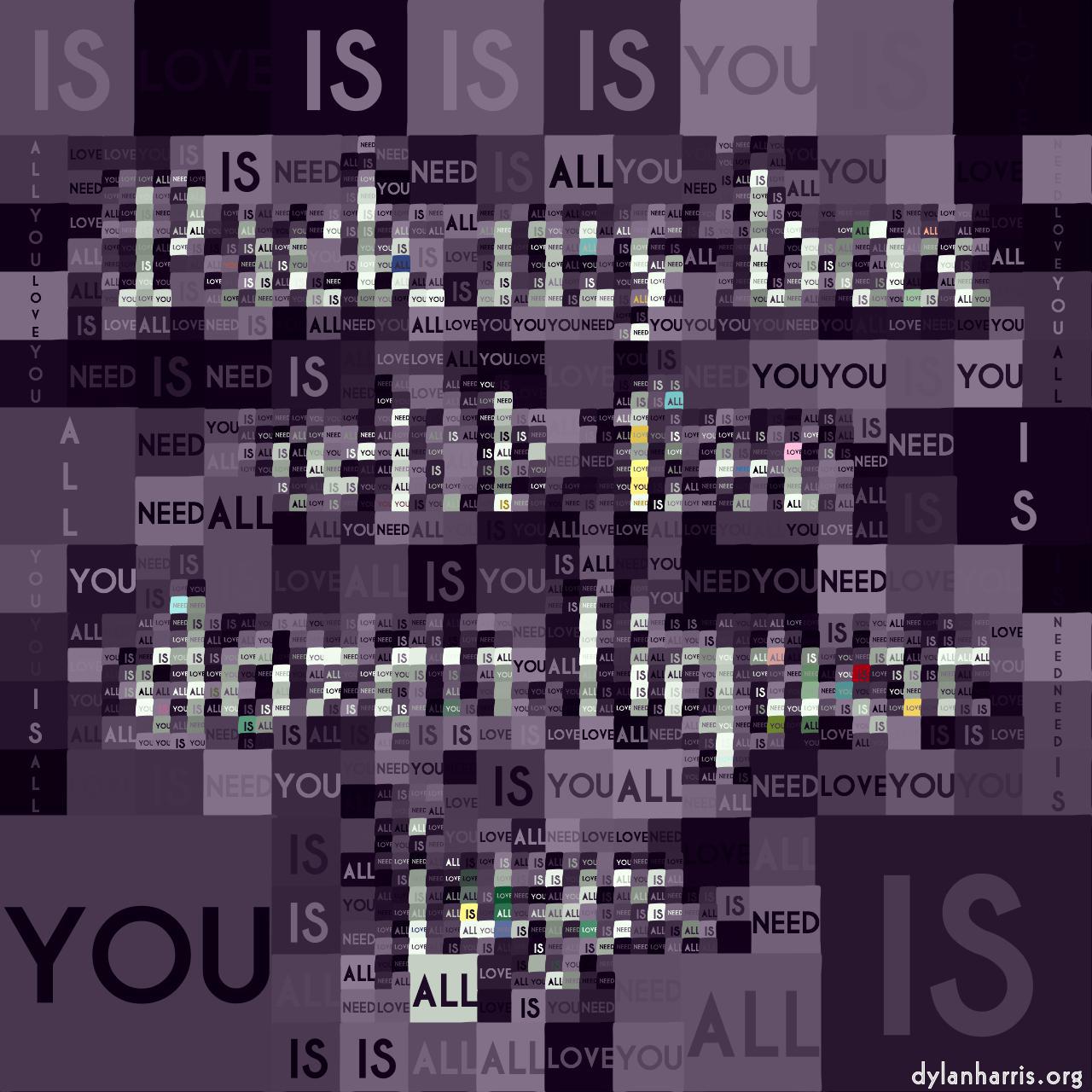 image: mosaic with text :: text flat vector colour palette