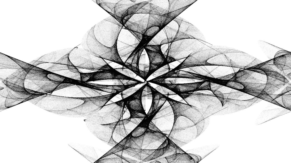 Image 'reflets — msg — abstract attractors black & white 1 5'.