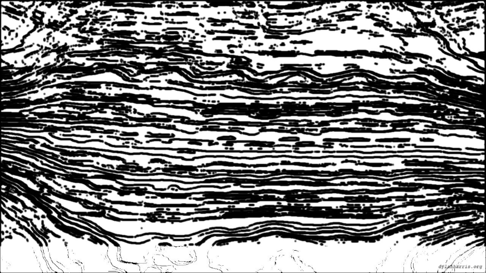 Image 'reflets — paint action sequence — bw outline 1'.
