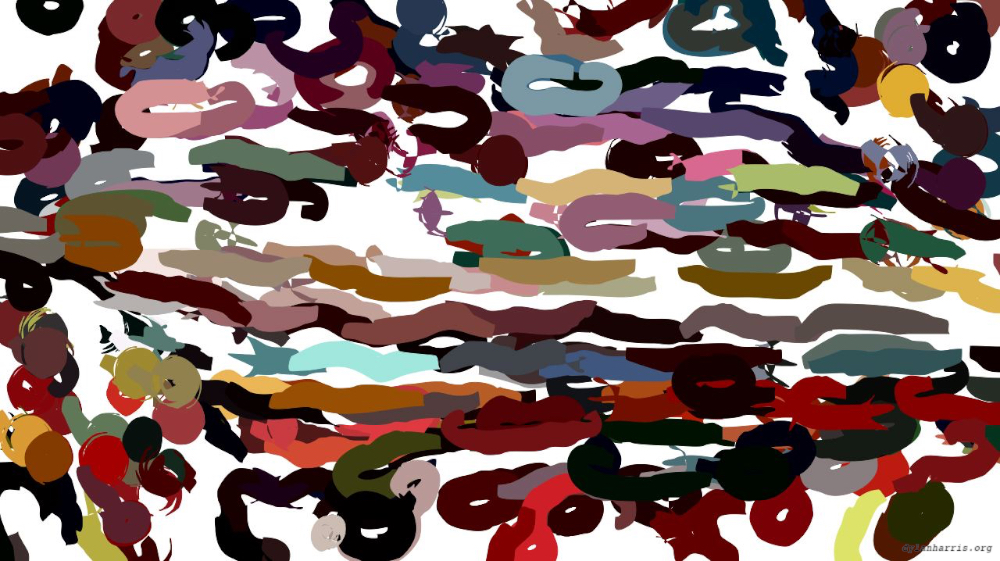 Image 'reflets — paint action sequence — iterative processes 1 4'.