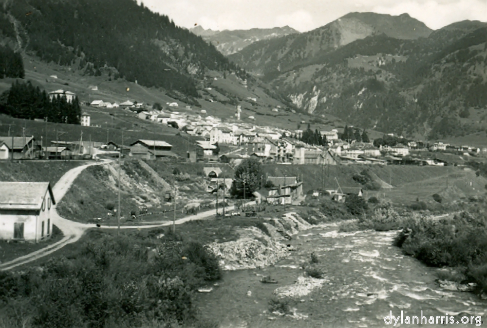 image: Airolo and the Tienno River from the entrance of the Bedretto Valley.