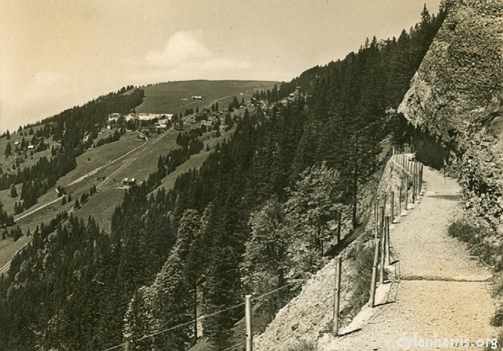 image: Postcard: View from Faust, shewing Railway.
