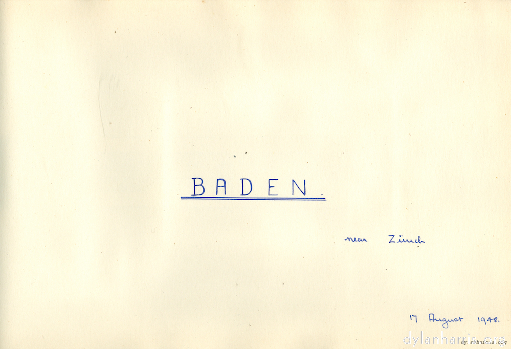 image: Baden. near Zürich 17 August 1948.