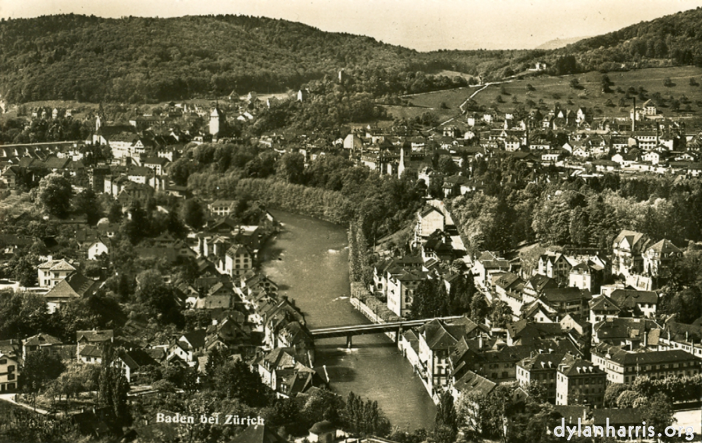 image: Postcard: Baden bei Zürich [[ Baden and the river Lummat. ]]