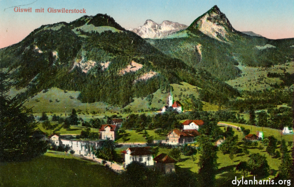 image: Postcard: Giswil mit Giswilerstock [[ Giswil and the Giswilerstock. ]]