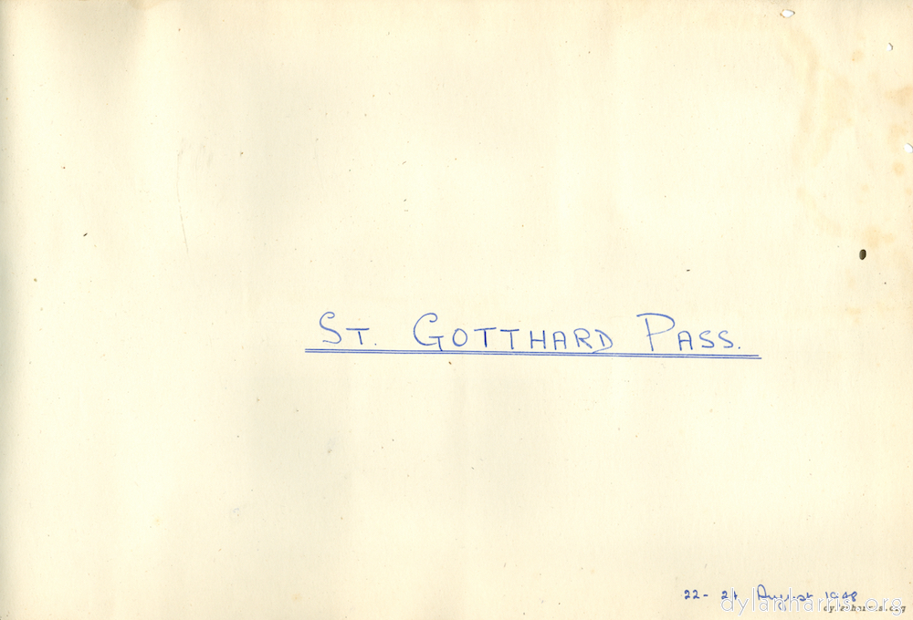 image: St. Gotthard Pass, 22-24 August 1948.