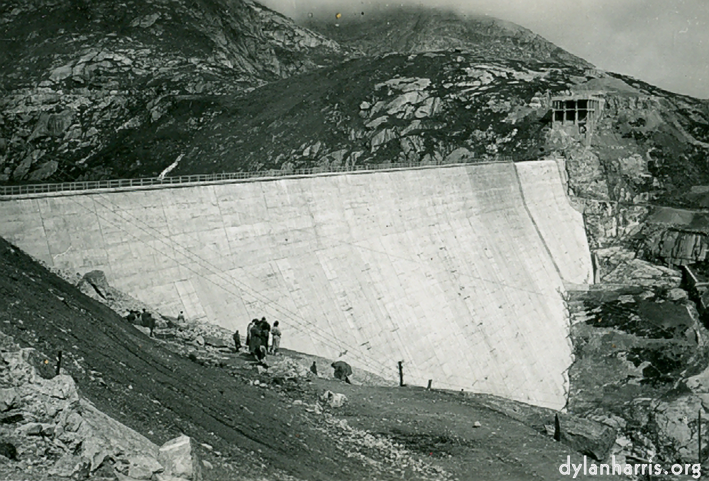 image: Lucendro Storage Lake, 6900ft, St. Gotthard Pass. Capacity 25 million tons of water. Used for generation in wintertime.