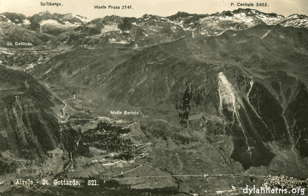 image: Postcard: Airolo - St. Gottardo. 821. [[ The Southern Entrance to the St. Gotthard Pass. ]]