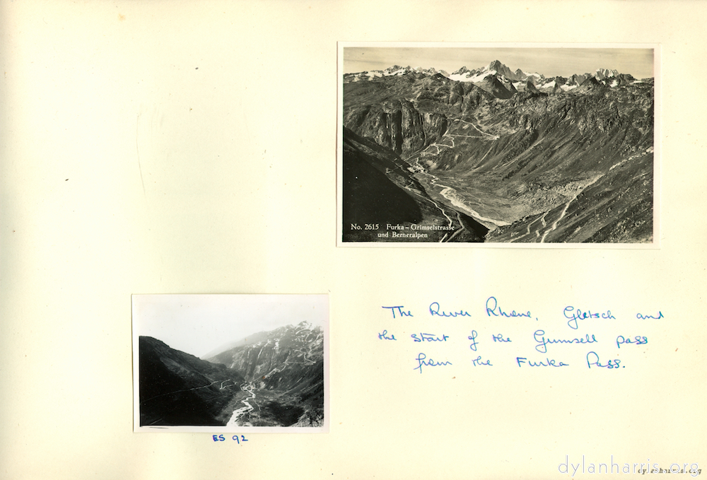 image: The River Rhone, Gletsch and the start of the Grimsell Pass from the Furka Pass.