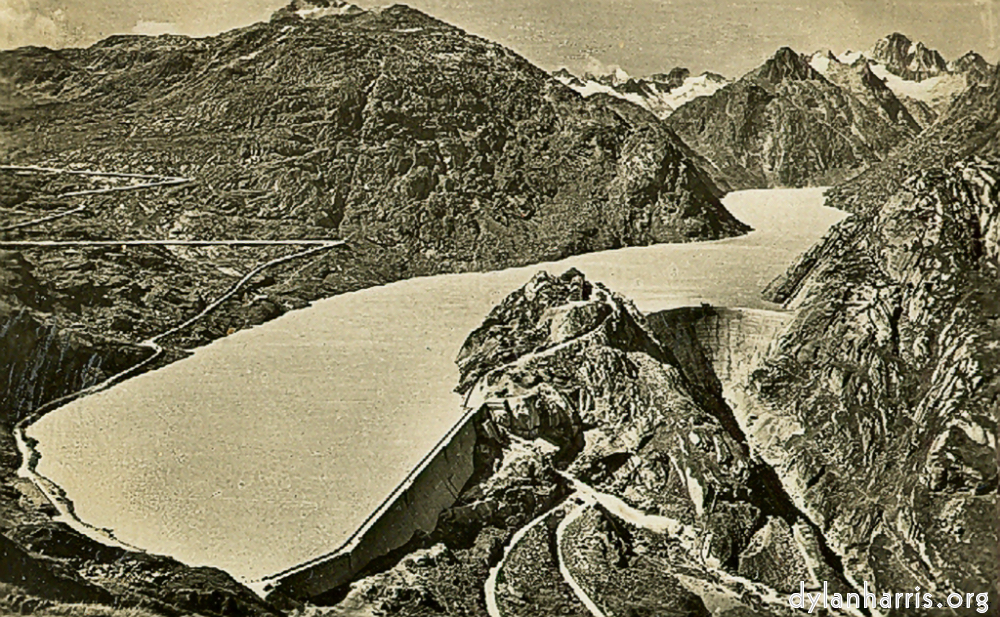 image: Postcard [[ The Grimsell Hospice, 6,450 feet and Grimsell Lake. ]]