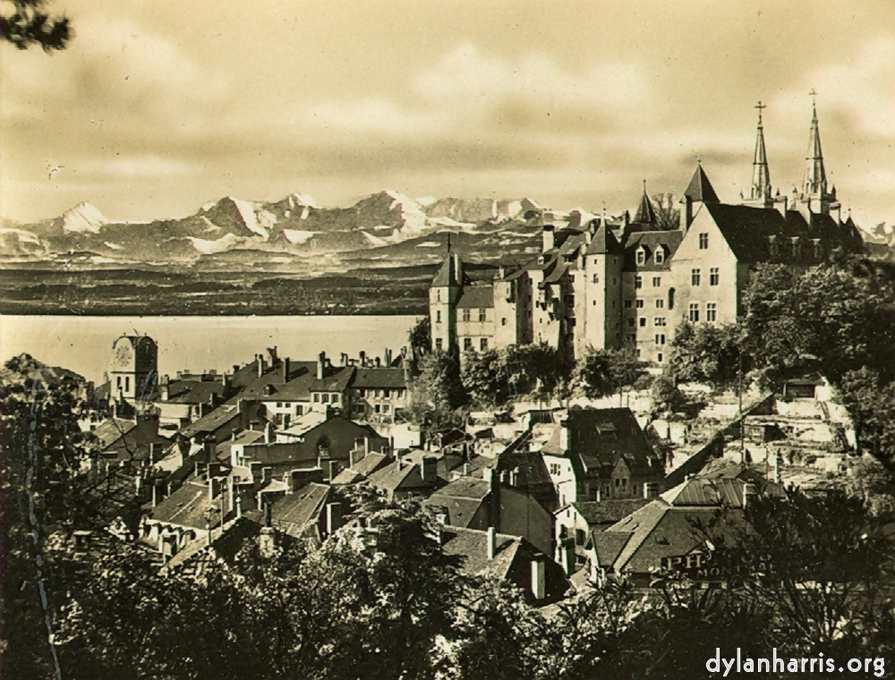image: Postcard [[ The Alps und the Castle. ]]