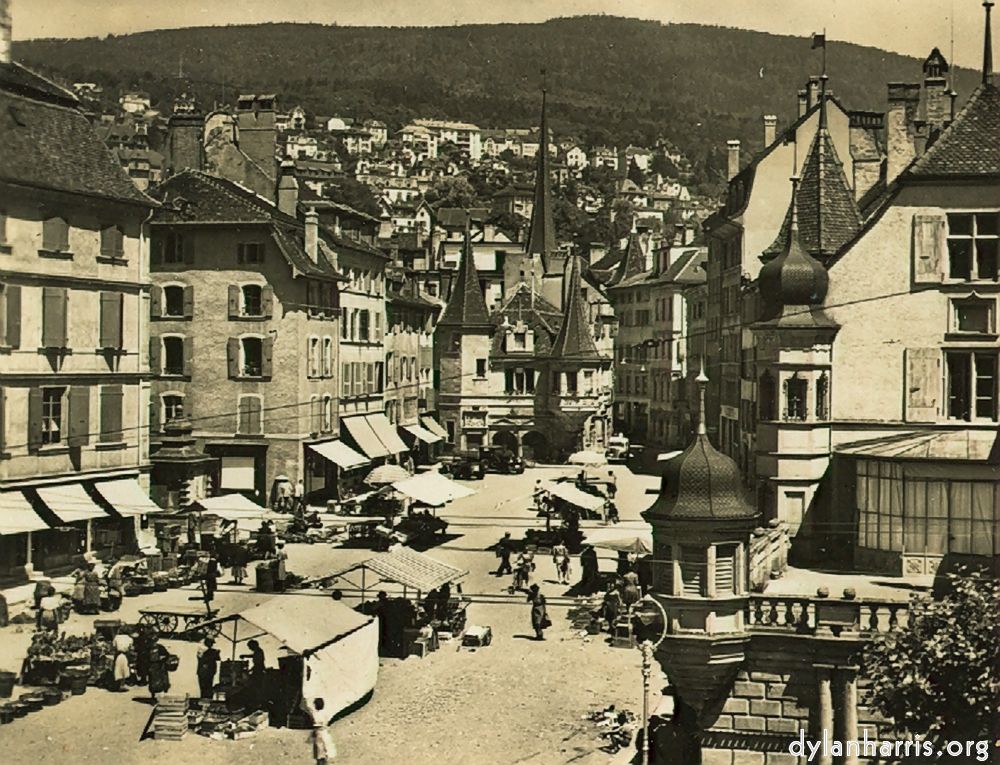 image: Postcard [[ The Market Place, Neuchâtel. ]]