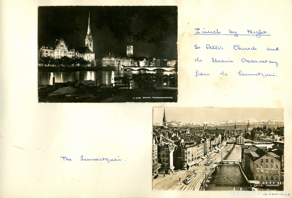 image: Postcards of Zürich.